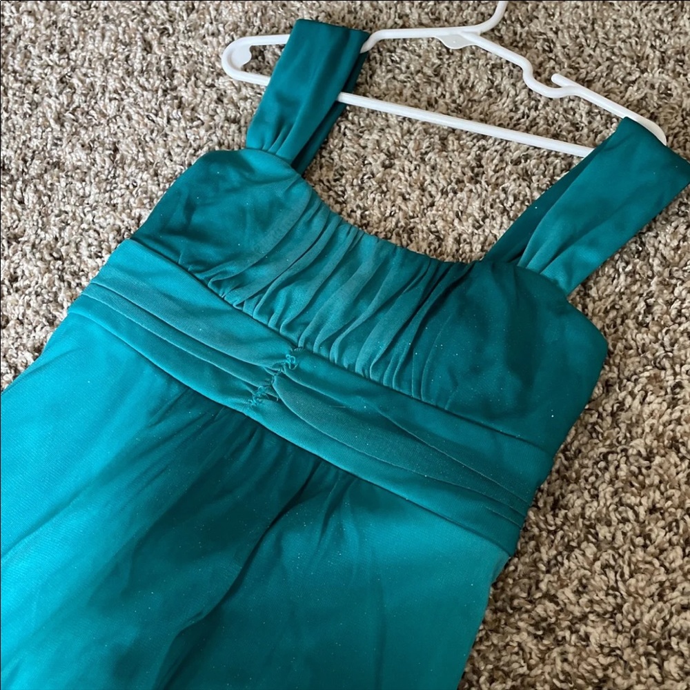 #24 girls sparkly green ombre dress